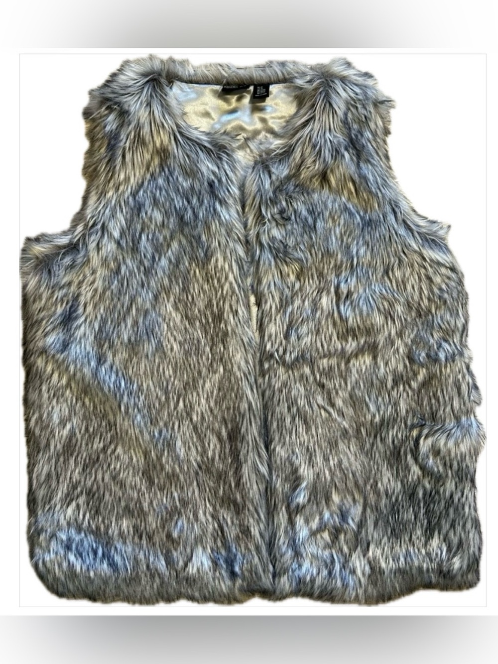 Rachel Zoe Faux Fur Vest With Pockets Women’s Size 2X in Gray